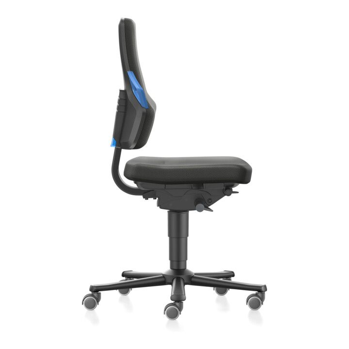 bimos Nexxit mit Rollen Stoffpolster Grifffarbe blau Sitzhöhe 450-600 mm