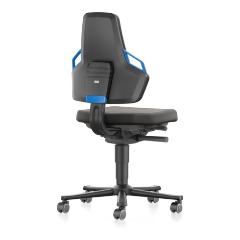 bimos Nexxit mit Rollen Supertec-Polster Grifffarbe blau Sitzhöhe 450-600 mm