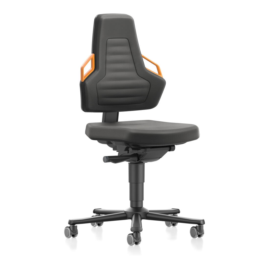 bimos Nexxit mit Rollen Supertec-Polster Grifffarbe orange Sitzhöhe 450-600 mm