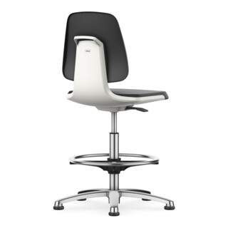 Bimos Sedia da lavoro Labsit con scivolatore Altezza seduta 520-770 mm Skintec bianco