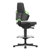 Bimos Sedia girevole da lavoro Nexxit Skintec con poggiapiedi verde altezza seduta 570-820 mm-1