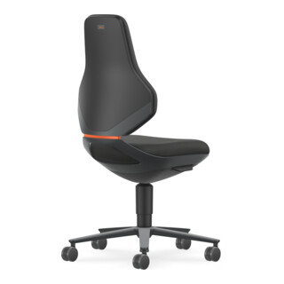 Bimos Sedia industriale e da laboratorio Texon con ruote altezza seduta 450-620 mm nero