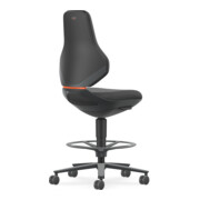 bimos Sedia industriale e da laboratorio Texon con ruote Stop-seduta e poggiapiedi 570-810 mm nero Supertec-1