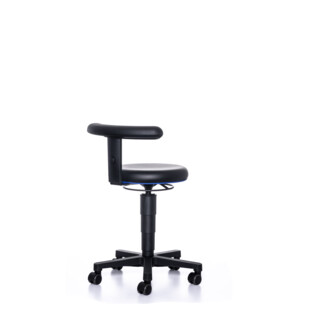 Bimos Sgabello Allround con ruote Skintec nero Altezza seduta 450-650 mm Supporto flessibile