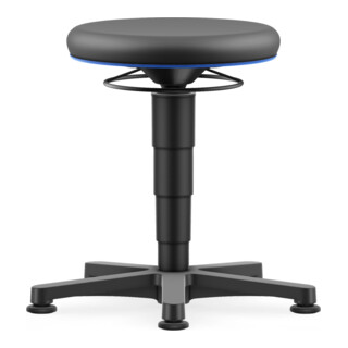 Bimos Sgabello Allround Skintec nero Altezza seduta 560-830 mm Anello poggiapiedi
