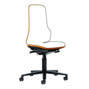 bimos siège de travail Neon siège de base avec roulettes Flexband orange hauteur d'assise 450-620 mm sans rembourrage