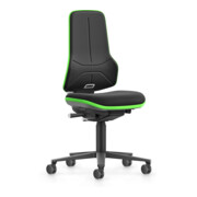bimos siège de travail Neon XXL jusqu'à 180 kg avec roulettes, rembourrage en tissu, bande flexible verte, assise 470-640 mm