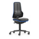 bimos siège de travail Neon XXL jusqu'à 180 kg avec roulettes, similicuir, bande flexible bleue, assise 470-640 mm-1