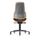 bimos siège de travail Neon XXL jusqu'à 180 kg avec roulettes, similicuir, bande flexible orange, assise 470-640 mm-4