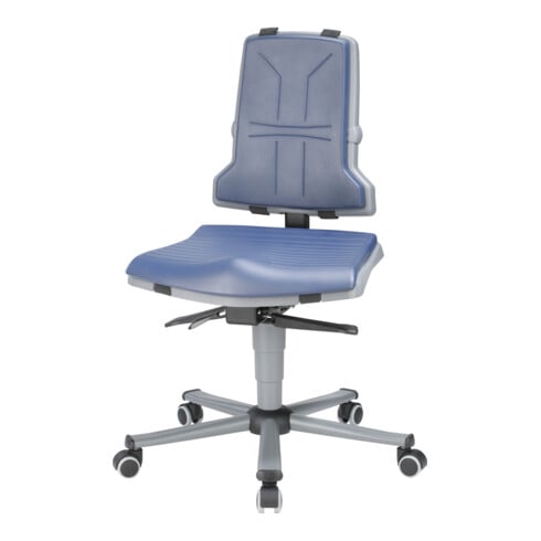 bimos Sintec Arbeitsdrehstuhl Sitz und Rückenlehne aus Kunststoff mit Rollen Permanentkontaktmechanik und Sitzneigungsverstellung