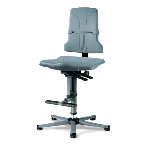 bimos Sintec Arbeitsdrehstuhl Sitz und Rückenlehne Kunststoff Gleiter Aufstiegshilfe Synchrontechnik und Gewichtsregulierung