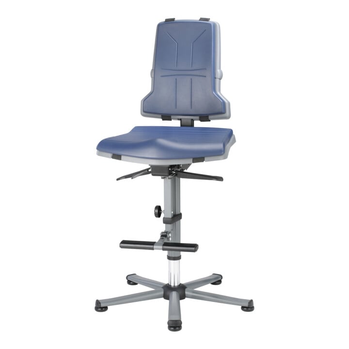 bimos Sintec siège de travail pivotant Assise et dossier polypropylène Patins Aide à la montée Mécanisme de contact permanent et réglage de l'inclinaison de l'assise
