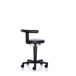 Bimos Tabouret Allround avec roulettes Skintec noir Hauteur d’assise 450-650 mm Support flexible