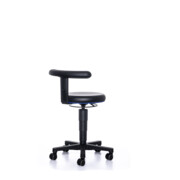 Bimos Tabouret Allround avec roulettes Skintec noir Hauteur d’assise 450-650 mm Support flexible-1