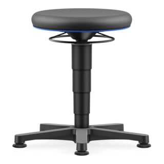 Bimos Tabouret Allround Skintec noir Hauteur d’assise 560-830 mm Anneau repose-pieds