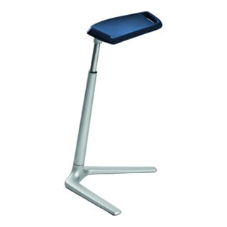 bimos Tabouret assis-debout Fin mousse PU bleu hauteur d’assise 620-850 mm
