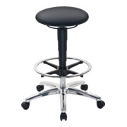 bimos Tabouret pivotant avec arrêt de siège, roulettes et repose-pieds, tissu Supertec, hauteur d’assise 510-780 mm