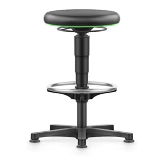 bimos Tabouret pivotant siège en simili cuir Hauteur siège 530 - 750 mm avec patins et repose-pieds