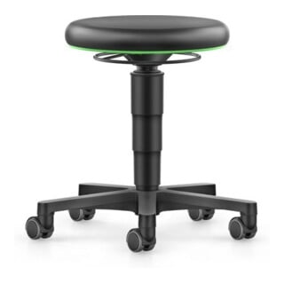 bimos Tabouret pivotant siège en similicuir hauteur d'assise 450 - 650 mm avec roulettes