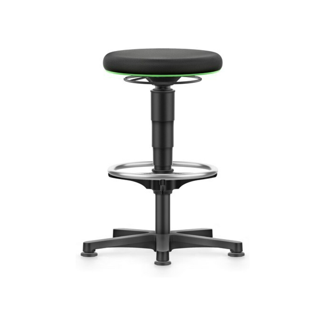 bimos Tabouret pivotant siège tissu hauteur siège 530 - 750 mm avec patins et repose-pieds