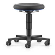 Bimos Tabouret polyvalent Allround avec roulettes Skintec noir hauteur d’assise 450-650 mm bleu-1