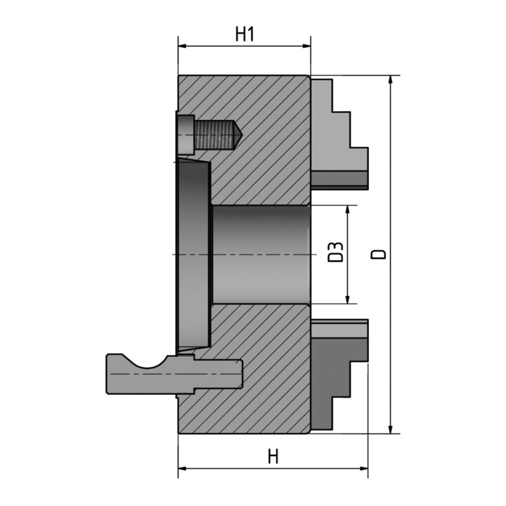 BISON Dreibackendrehfutter Camlock Guss zentrisch spannend Ø 250 mm DIN ISO 702-2 Nr. 6 Optimum