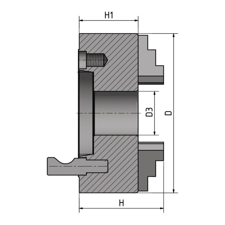 BISON Dreibackendrehfutter Camlock Ø 315 mm zentrisch spannend Guss Optimum
