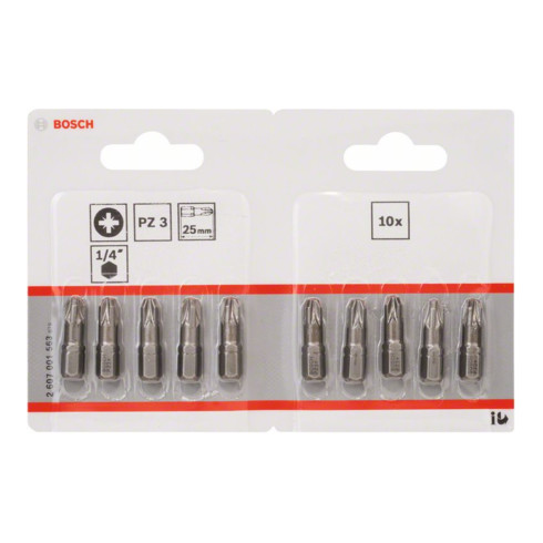 Bosch Bit Pozidriv, L25mm, 1/4" extra duro, 10pz.