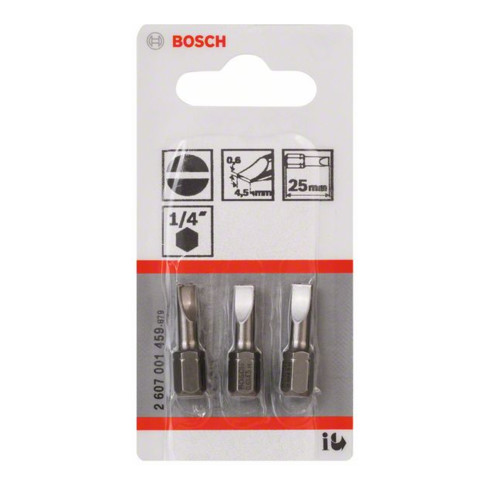 Bosch Bit per cacciavite extra duro, S 0,6x4,5, 25mm