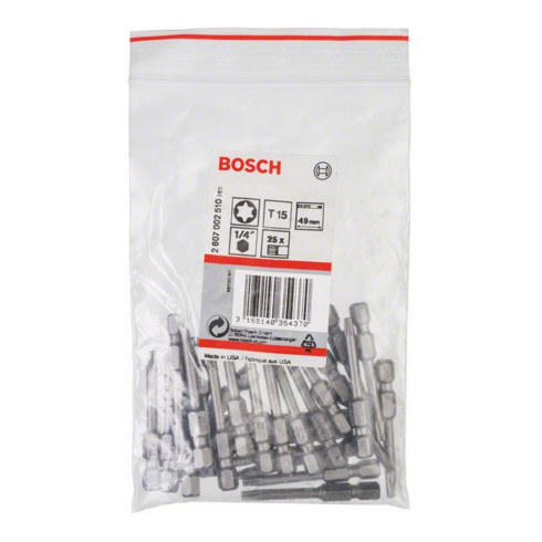 Bosch Bit per cacciavite extra duro, T15, 49mm