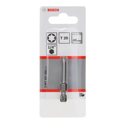 Bosch Bit per cacciavite extra duro, T20, 49mm