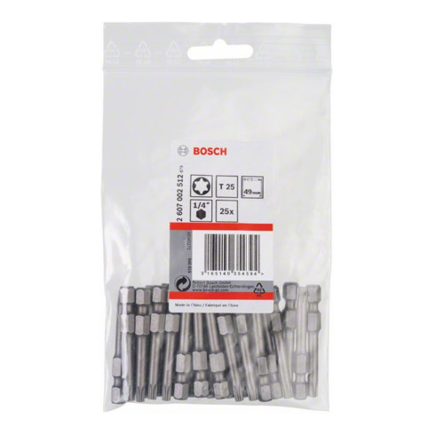 Bosch Bit per cacciavite extra duro, T25, 49mm