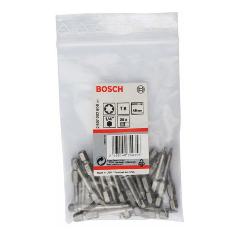 Bosch Bit per cacciavite extra duro, T8, 49mm