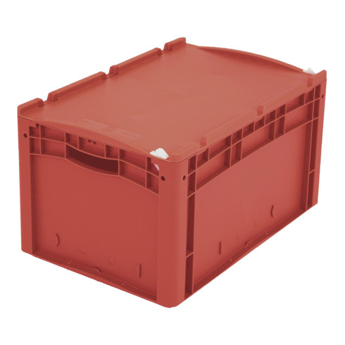 Bito Eurostapelbehälter XL mit Deckel und Verschluss XL 64321ASDV L600xB400xH338 mm, rot