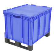 Bito Eurostapelbehälter XL mit Doppelboden und Deckel XLD86521D L800xB600xH638 mm, blau-1
