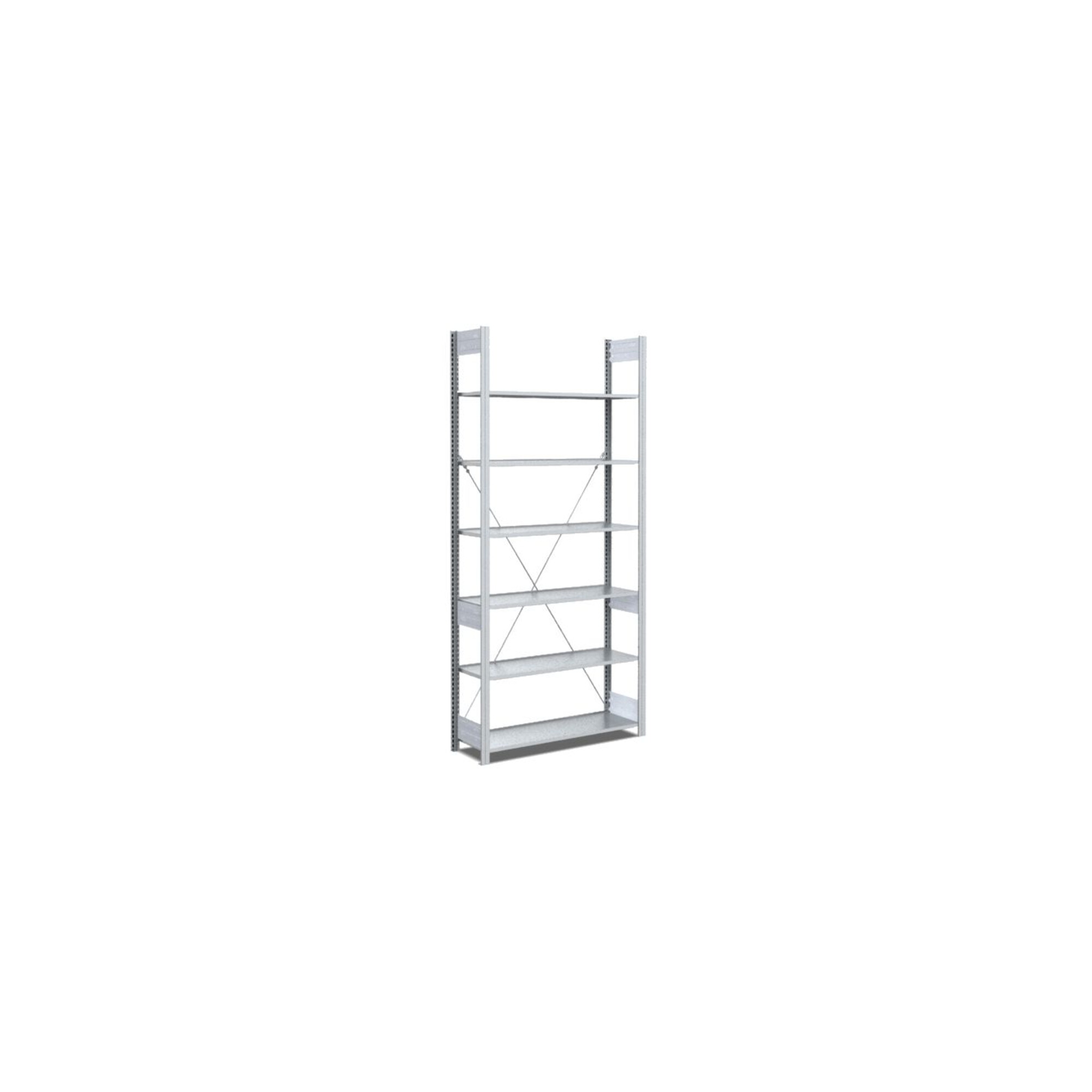 Bito Fachbodenregal / Archivregal Typ:EL L808xH2200xT324 mm, Grundfeld 70 kg glanzverzinkt
