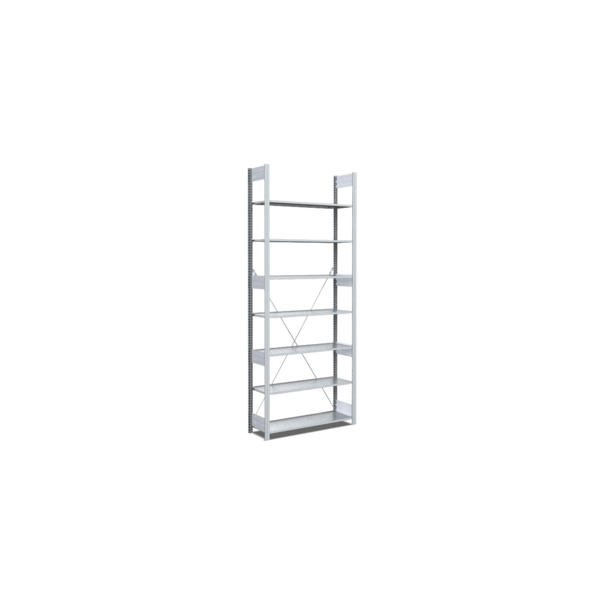 Bito Fachbodenregal / Archivregal Typ:EL L808xH2500xT324 mm, Grundfeld 70 kg glanzverzinkt