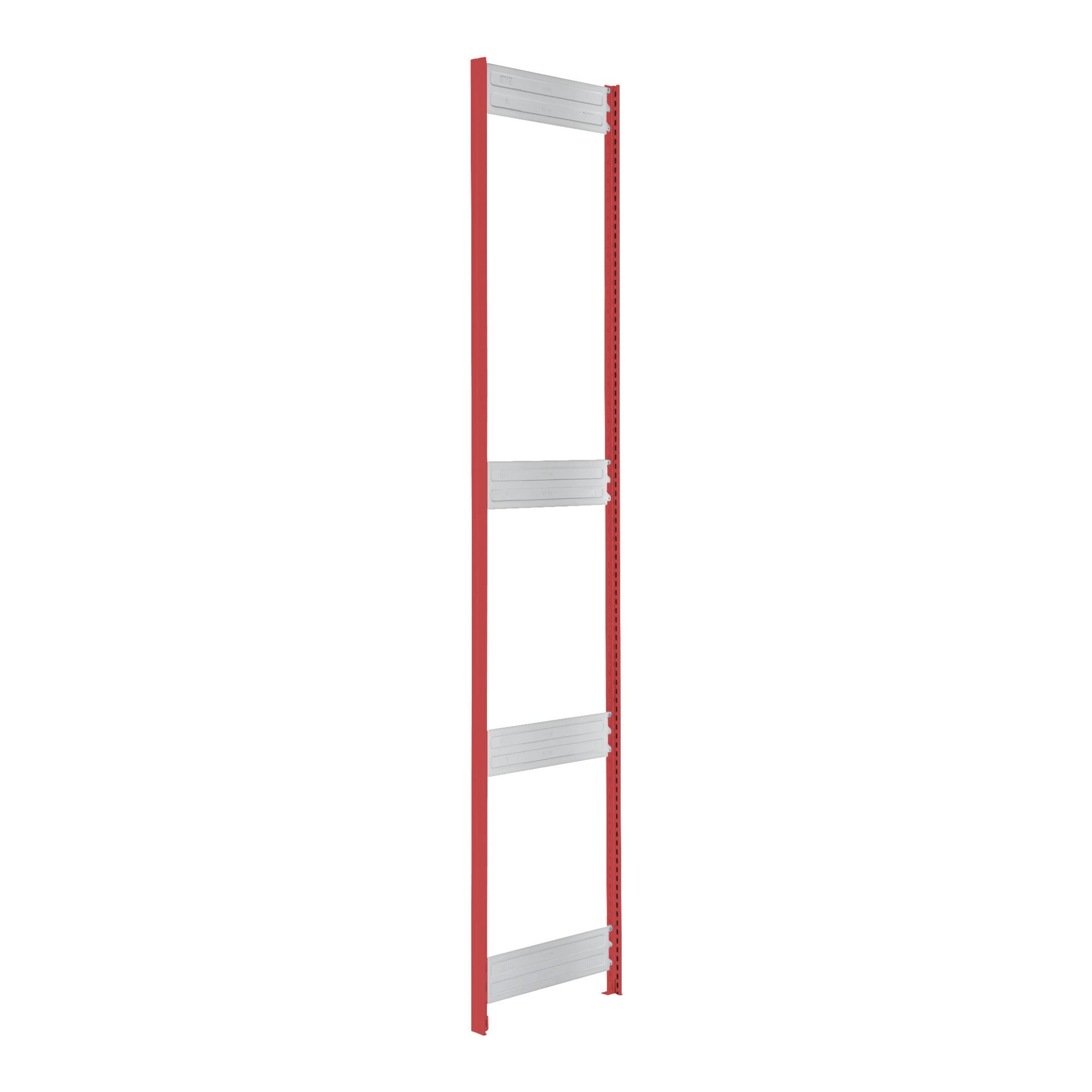 Bito Fachbodenregal-Stützrahmen-Set PA-Niet H1850xT624 mm, unmontiert feuerrot