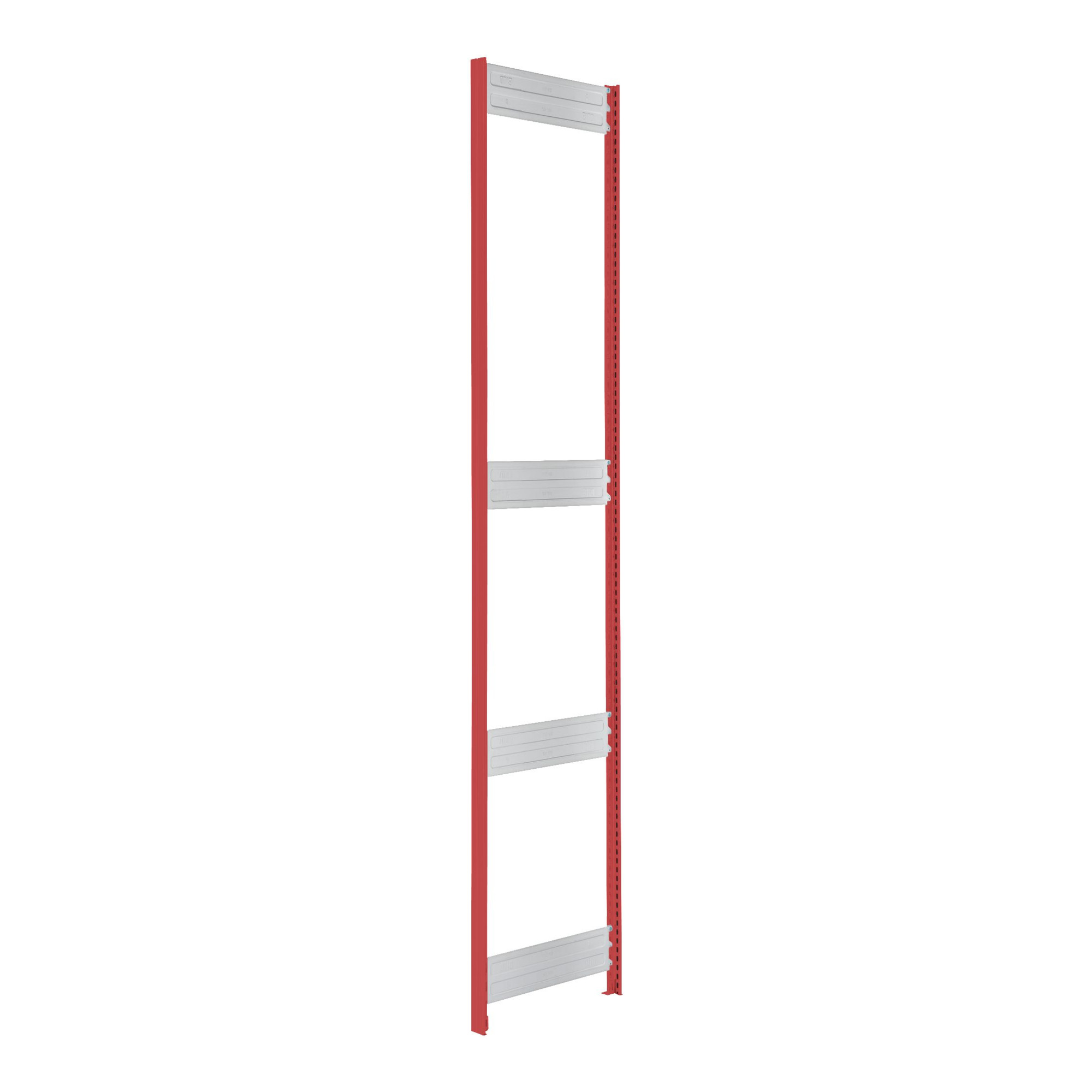 Bito Fachbodenregal-Stützrahmen-Set PA-Niet H2500xT524 mm, unmontiert feuerrot