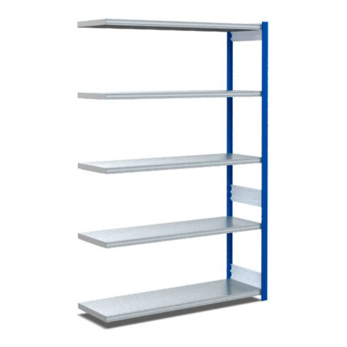 Bito Fachbodenregal Typ:EL mit 5 Fachböden L1008xH2000xT424 mm, Anbaufeld 100 kg enzianblau