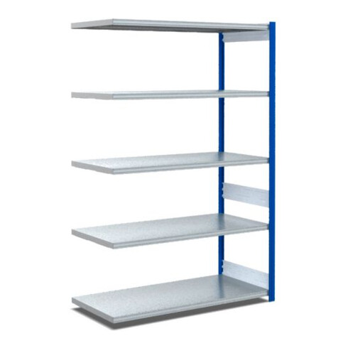 Bito Fachbodenregal Typ:EL mit 5 Fachböden L1008xH2000xT624 mm, Anbaufeld 100 kg enzianblau