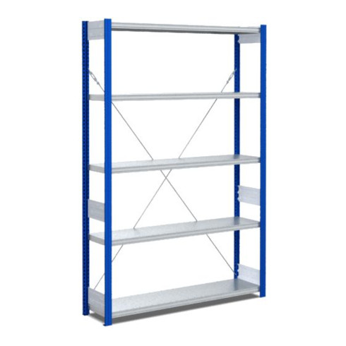 Bito Fachbodenregal Typ:EL mit 5 Fachböden L1058xH2000xT324 mm, Grundfeld 100 kg enzianblau