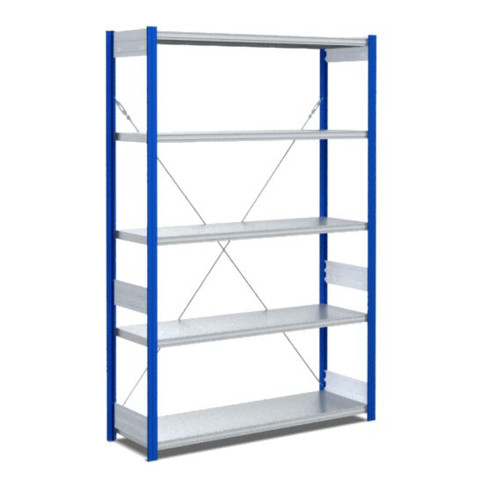 Bito Fachbodenregal Typ:EL mit 5 Fachböden L1058xH2000xT424 mm, Grundfeld 100 kg enzianblau