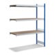 Grande étagère Bito, ensemble de baies supplémentaires, panneaux d'aggloméré, 350 kg, 3 niveaux, RAL 5010 bleu gentiane-1
