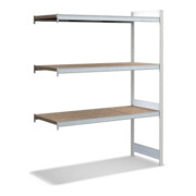 Grand rayonnage Bito, ensemble de baies supplémentaires, panneaux d'aggloméré, 350 kg, 3 niveaux, RAL 7035 gris clair
