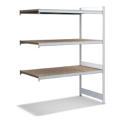 Grand rayonnage Bito, ensemble de baies supplémentaires, panneaux d'aggloméré, 350 kg, 3 niveaux, RAL 7035 gris clair