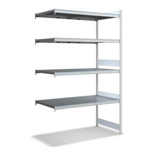 Bito Rayonnage à grands casiers Set de base, 350 kg, 4 niveaux, RAL 7035 gris clair