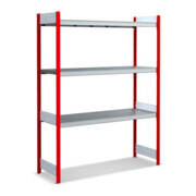 Jeu de base pour grande étagère Bito, 350kg, 3 niveaux, RAL 3000 rouge feu