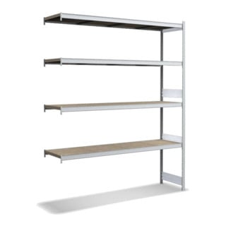 Bito Ensemble rayonnage grande case 4 niveaux panneau de particules, module de base galvanisé