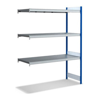 Bito Großfachregal, Anbaufeld Set, Fachboden, 350kg, 3 Ebenen, RAL 5010 Enzianblau